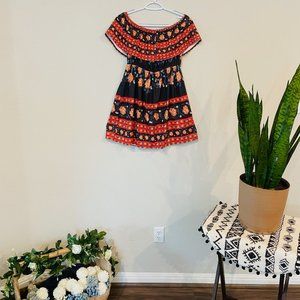 Boho Colorful off shoulder dress
